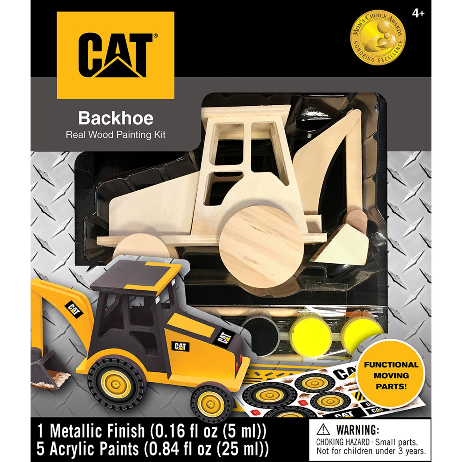 CAT - Caterpillar Backhoe Wood Craft & Paint Kit