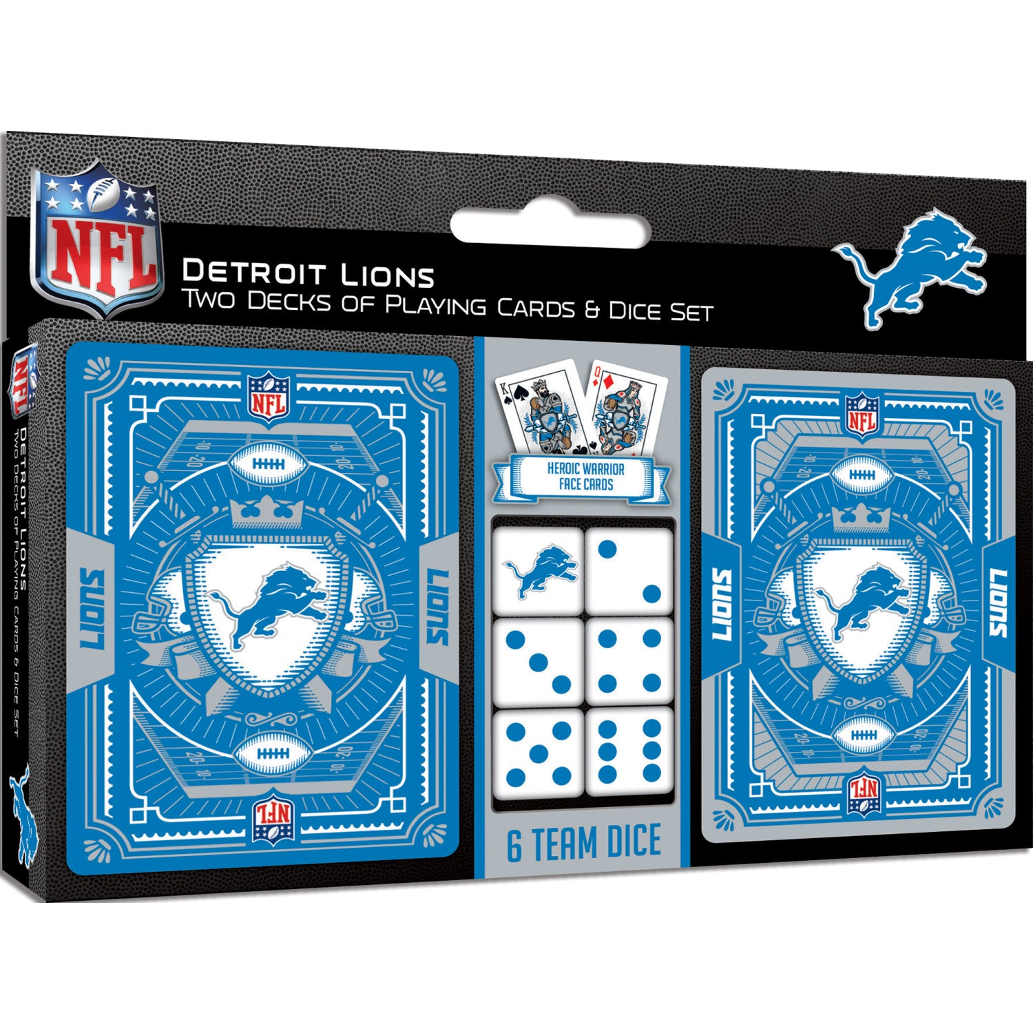 Detroit Lions - 2-Pack Playing Cards & Dice Set