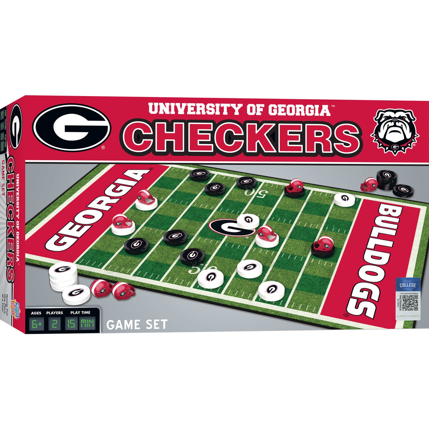 Georgia Bulldogs Checkers Board Game