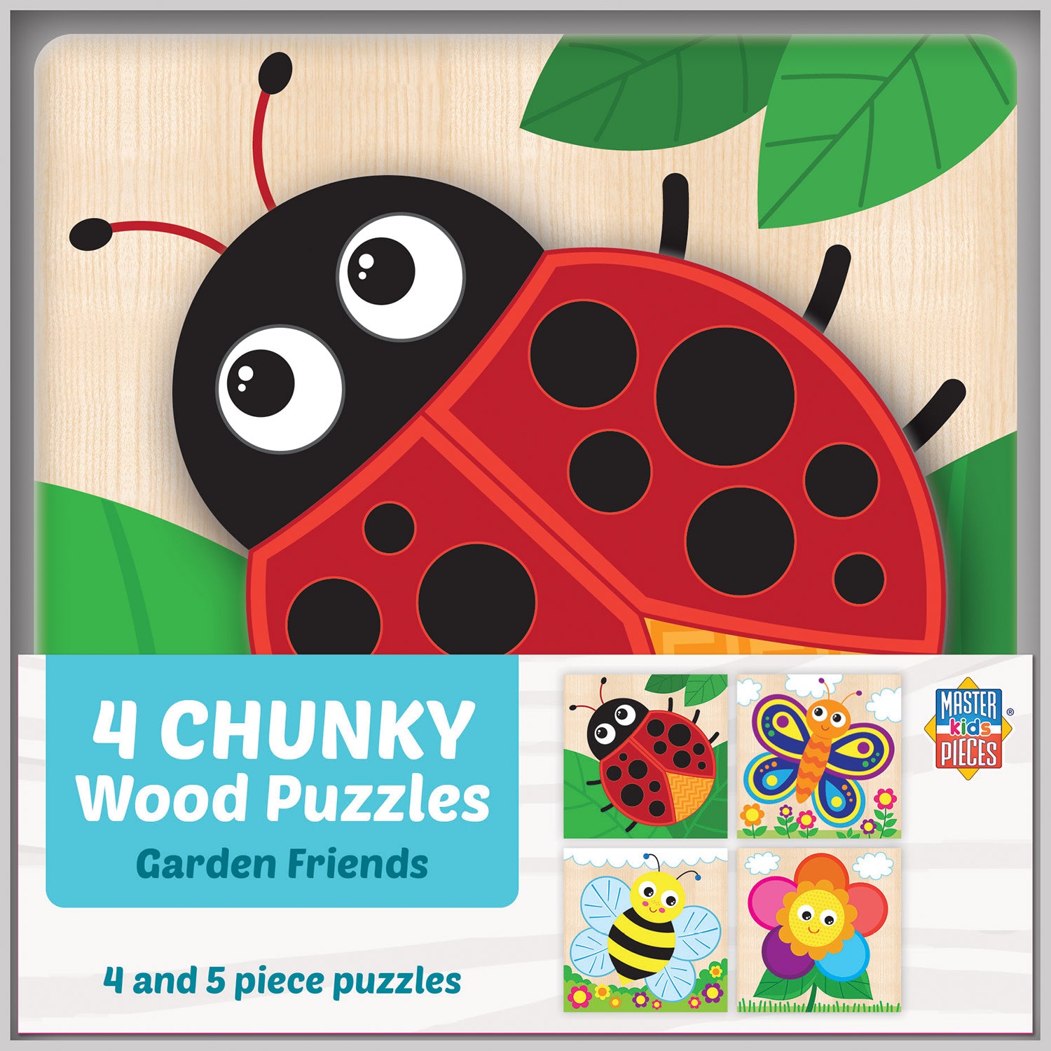Garden Chunky Wood Puzzles - Kids 4 Pack