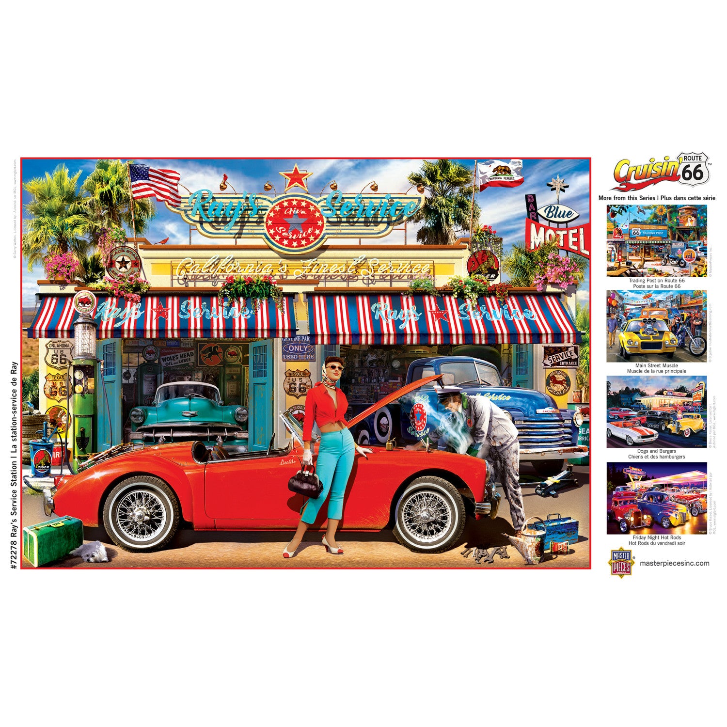 Cruisin' Route 66 - Ray's Service Station 1000 Piece Jigsaw Puzzle