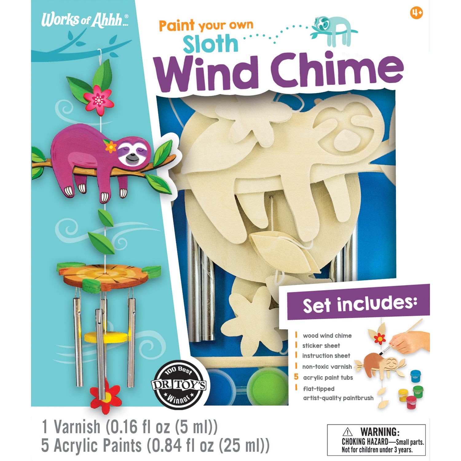Sloth Wind Chime Wood Craft & Paint Kit