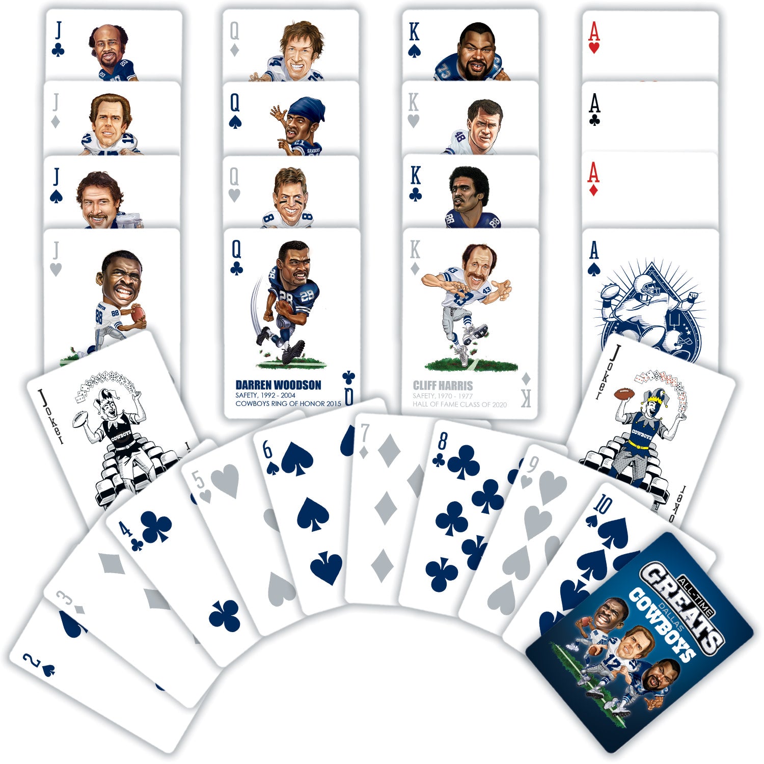 Dallas Cowboys NFL All-Time Greats Playing Cards