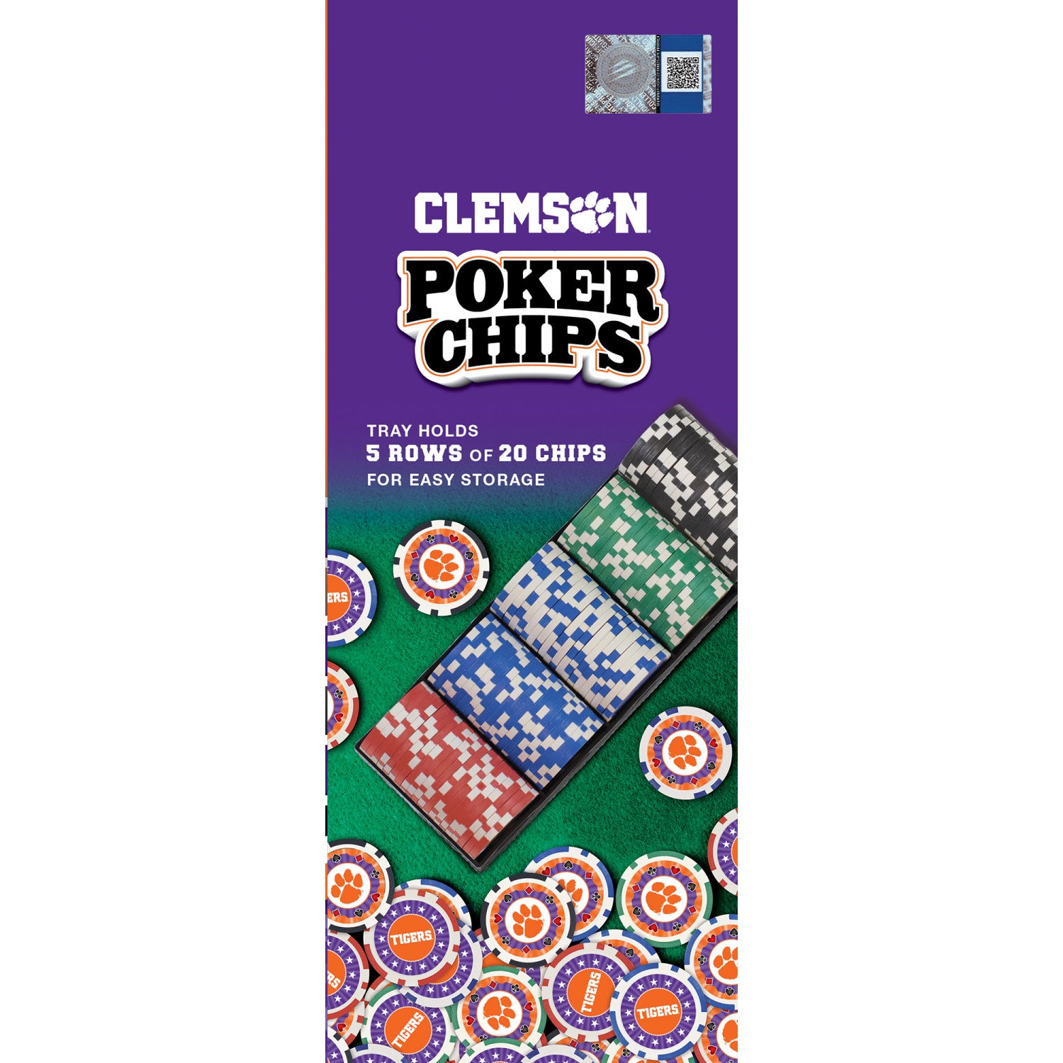 Clemson Tigers 100 Piece Poker Chips