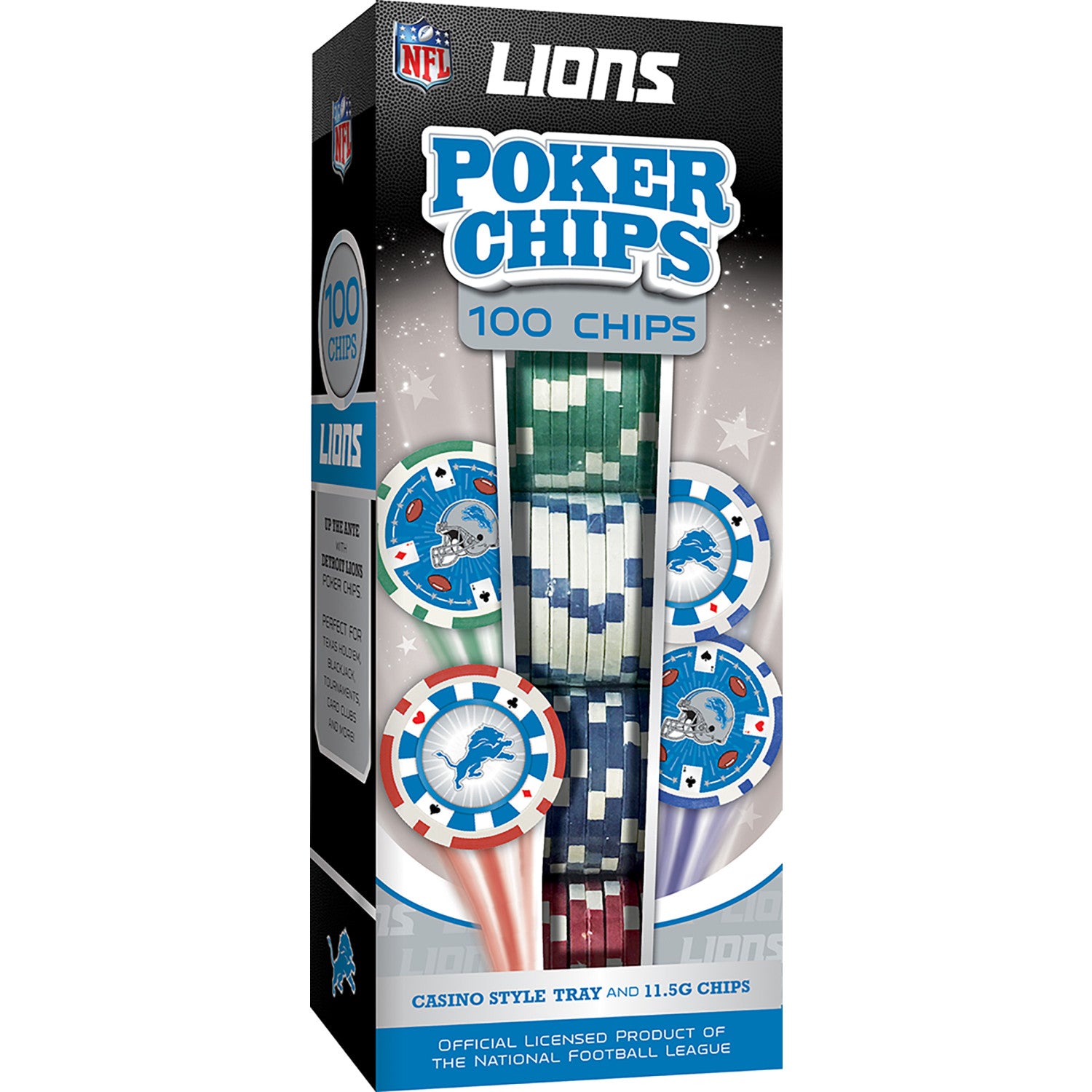 Detroit Lions 100 Piece Poker Chips