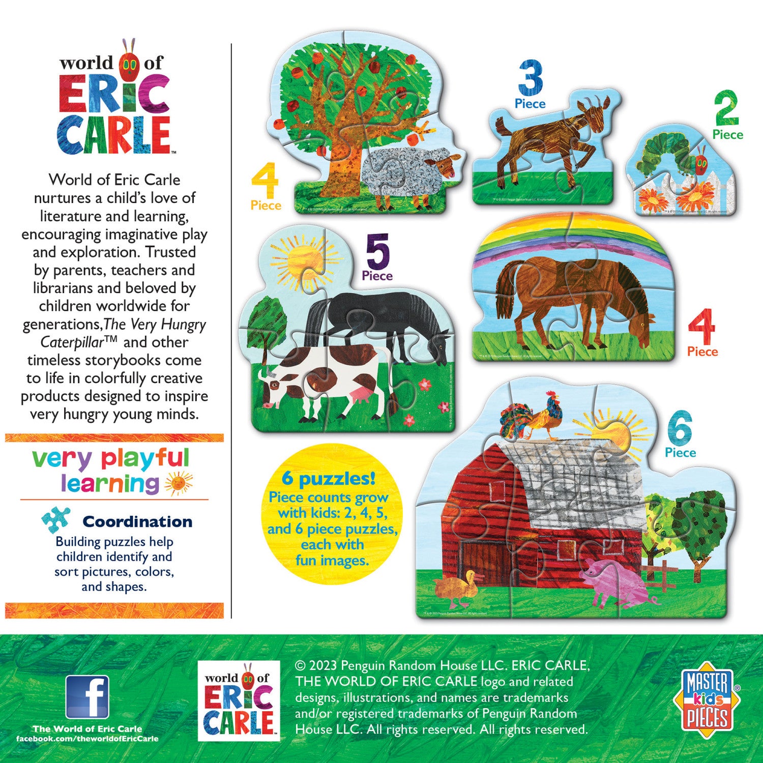 Eric Carle - Farm Life 6-Pack Mini Shaped Jigsaw Puzzles