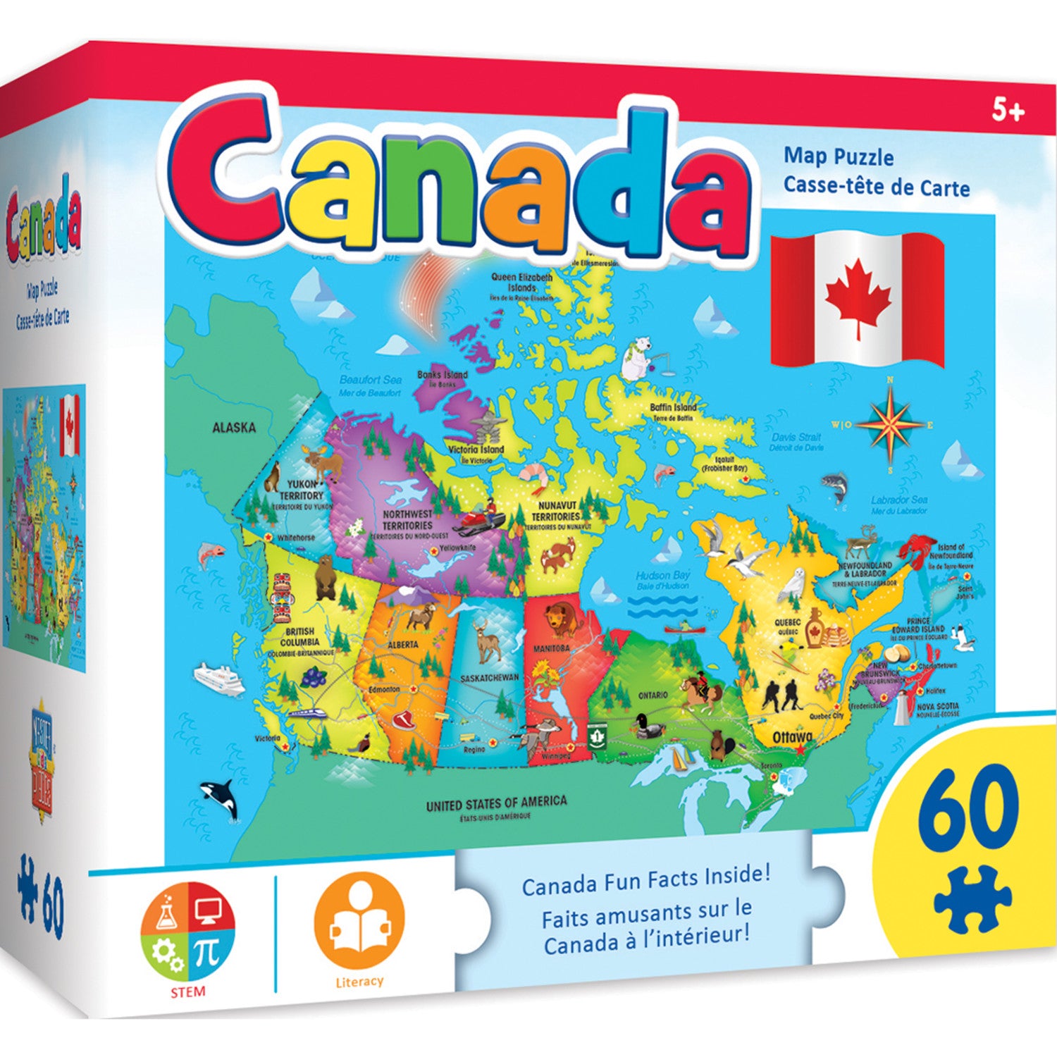 Explorers - Canada Map 60 Piece Jigsaw Puzzle