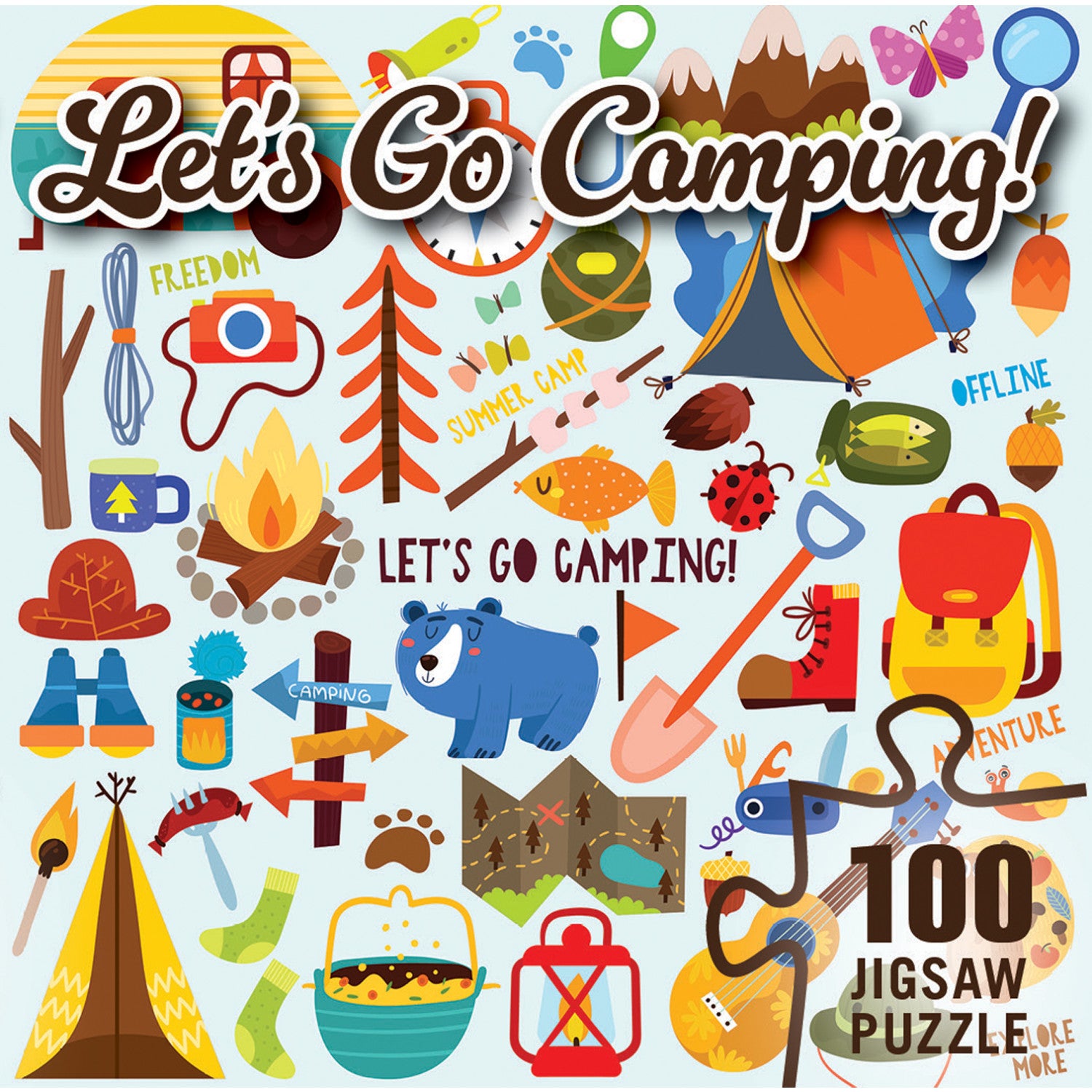 Let's Go Camping 100 Piece Jigsaw Puzzle