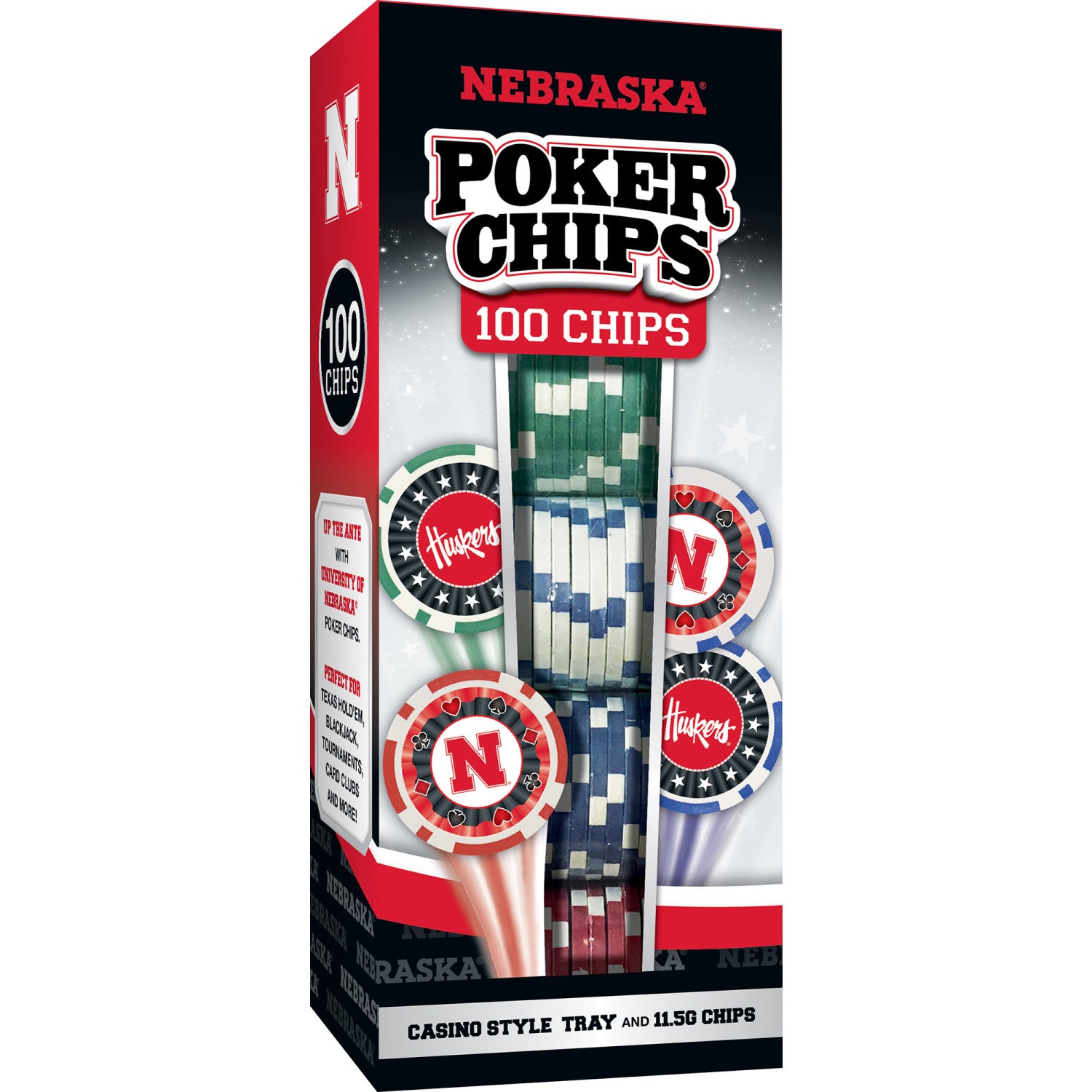 Nebraska Cornhuskers 100 Piece Poker Chips