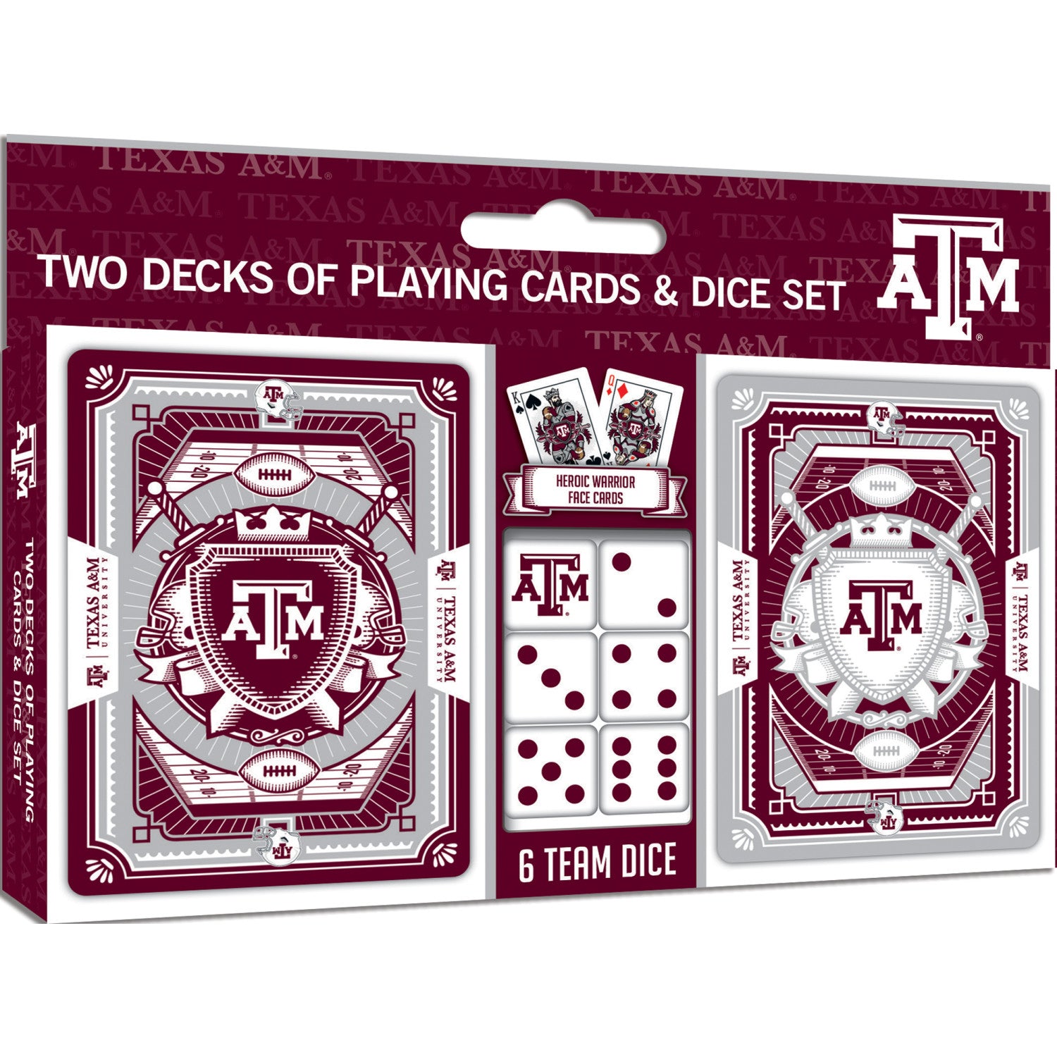 Texas A&M Aggies - 2-Pack Playing Cards & Dice Set