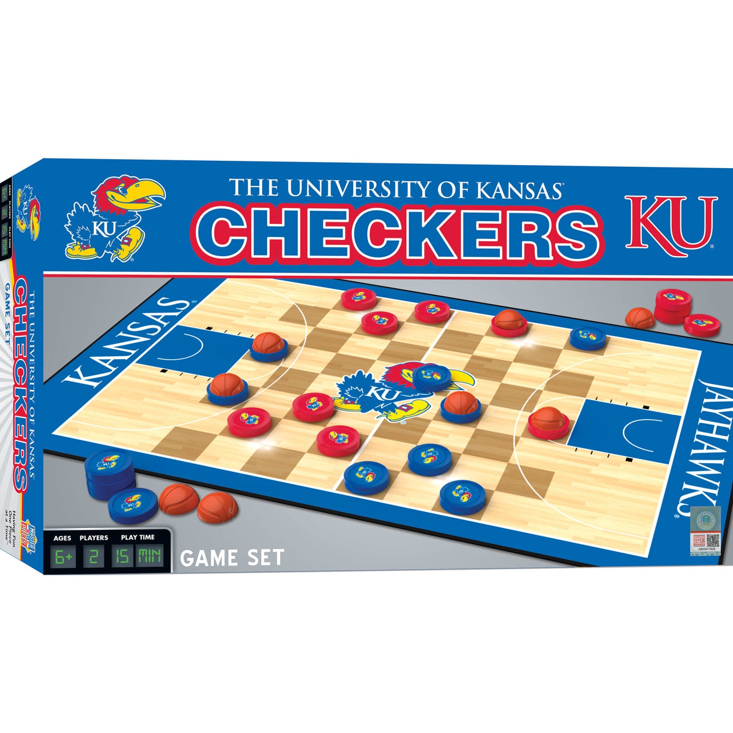 Kansas Jayhawks Checkers Board Game