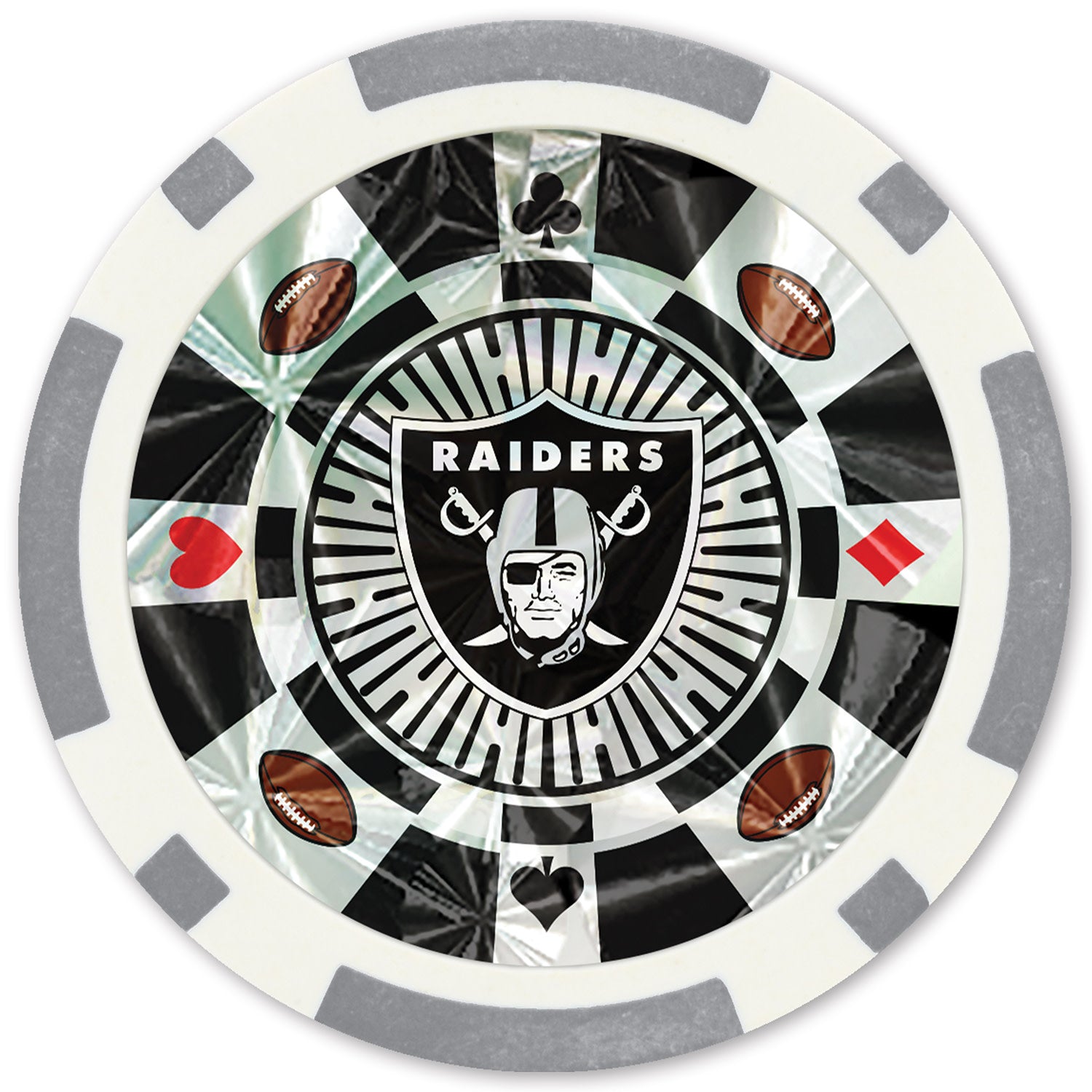 Las Vegas Raiders NFL Poker Chips 20pc