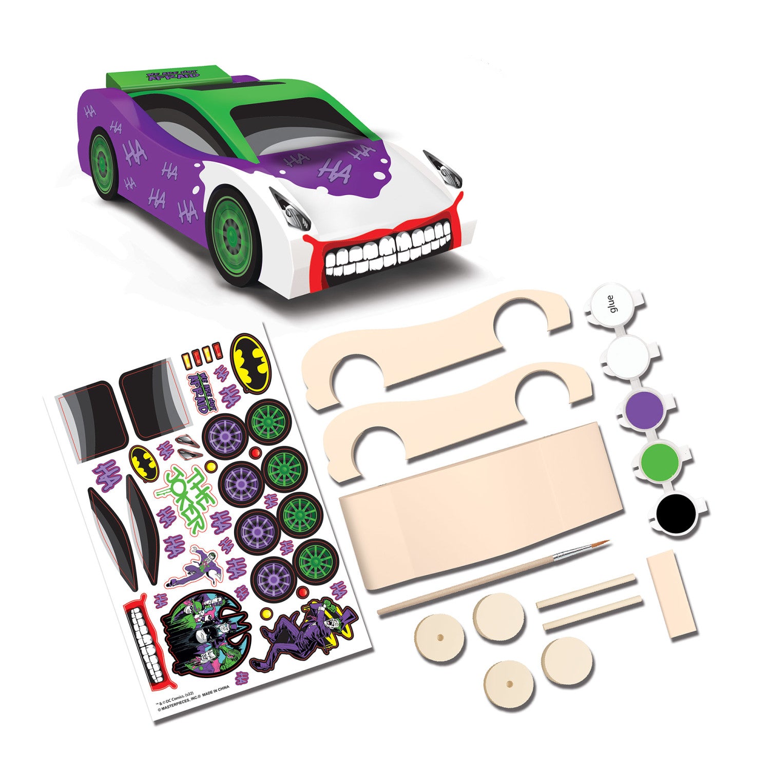 Batman - Mini Joker Car Wood Paint Kit