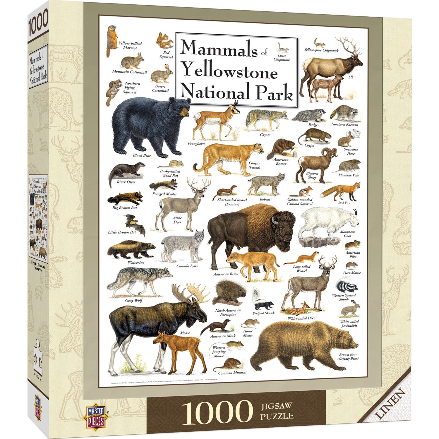 Mammals of Yellowstone National Park 1000 Piece Jigsaw Puzzle
