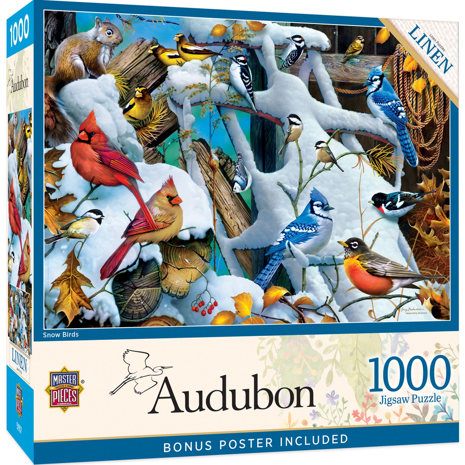 Audubon - Snow Birds 1000 Piece Jigsaw Puzzle