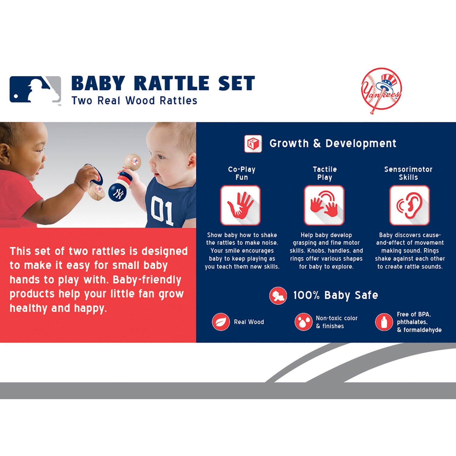 New York Yankees - Baby Rattles 2-Pack