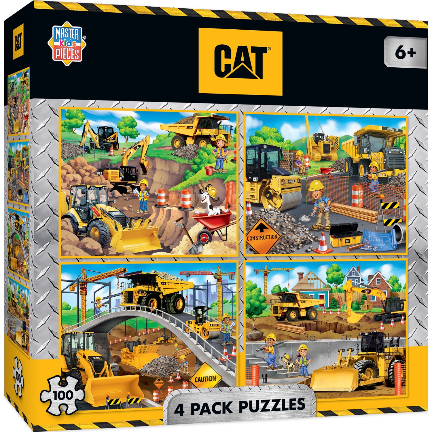 CAT 100 Piece Jigsaw Puzzles 4-Pack