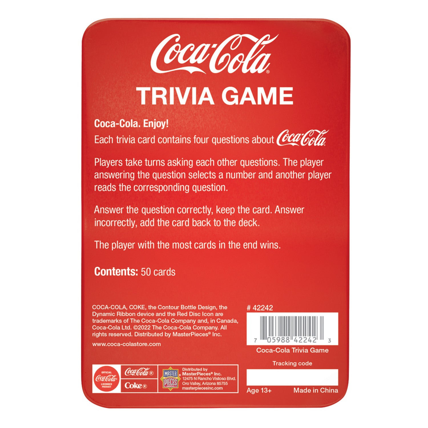 Coca-Cola Trivia Game with Collectible Tin
