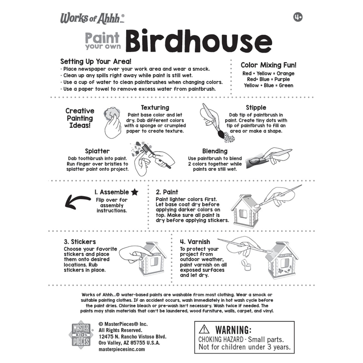 Birdhouse Wood Craft & Paint Kit