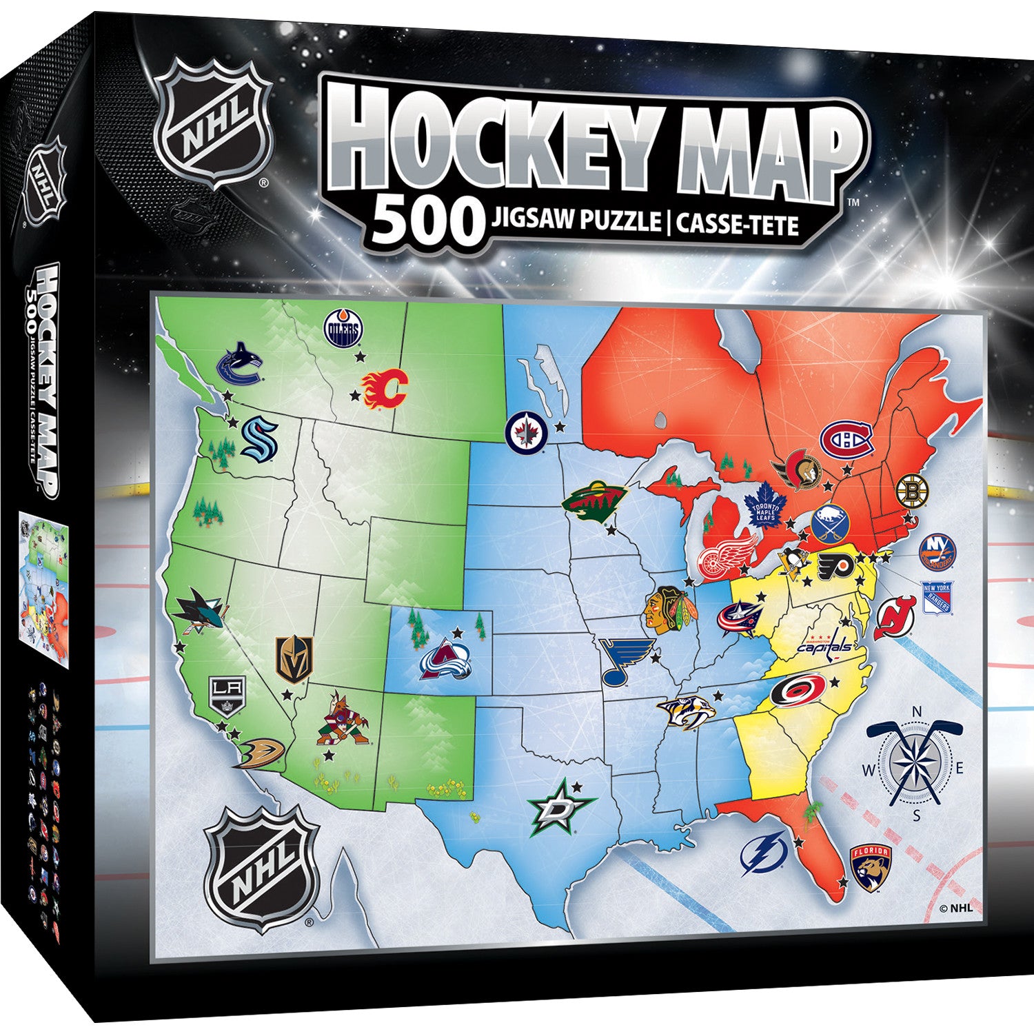 NHL - League Map 500 Piece Jigsaw Puzzle