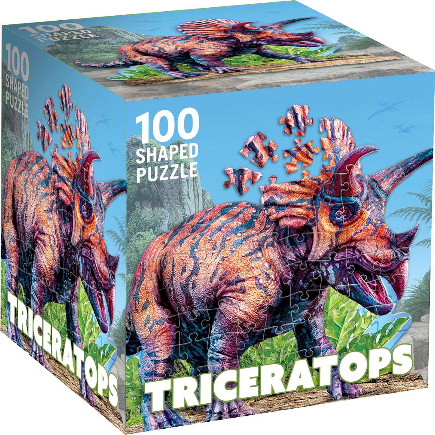 Triceratops 100 Piece Shaped Jigsaw Puzzle