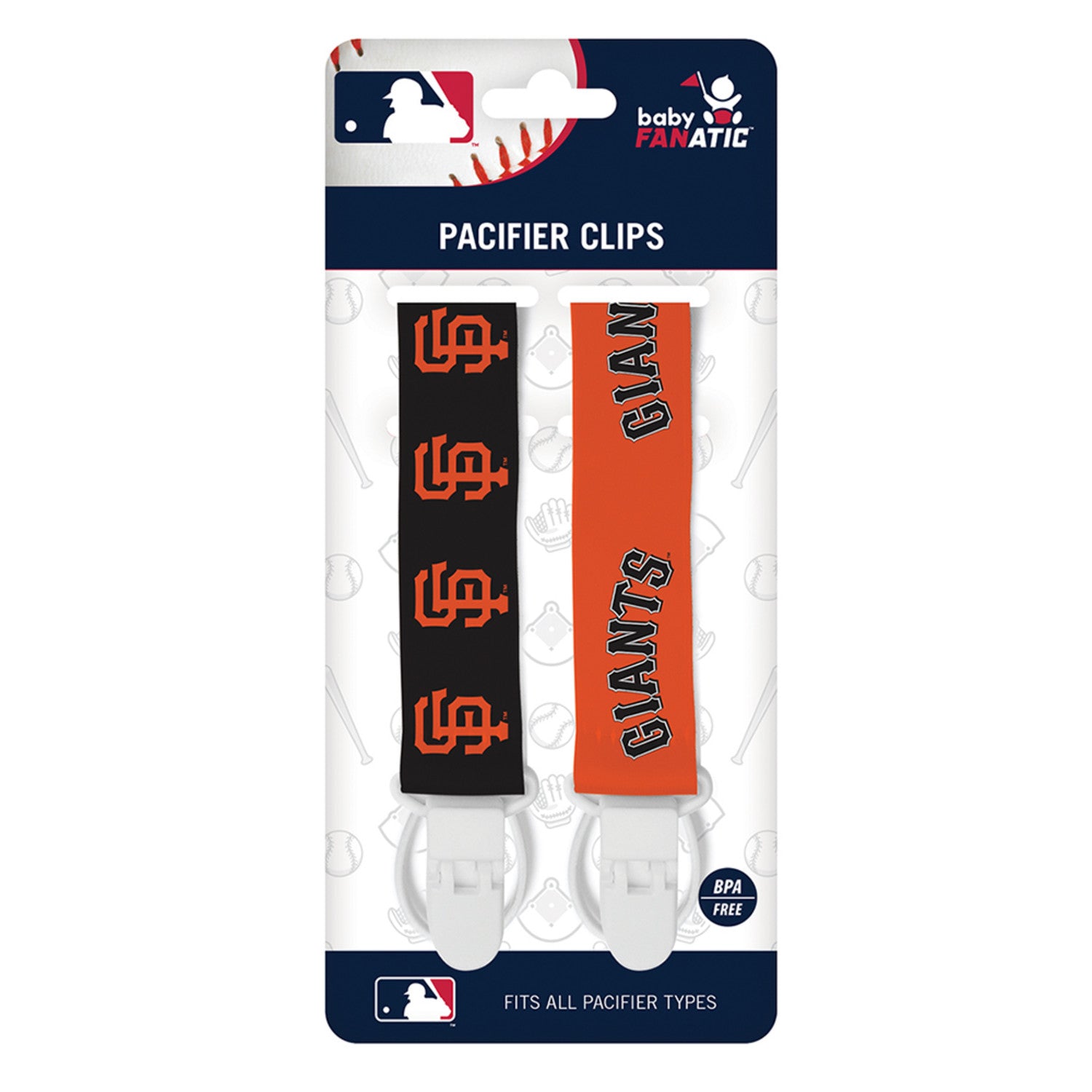 San Francisco Giants MLB Pacifier Clip 2-Pack