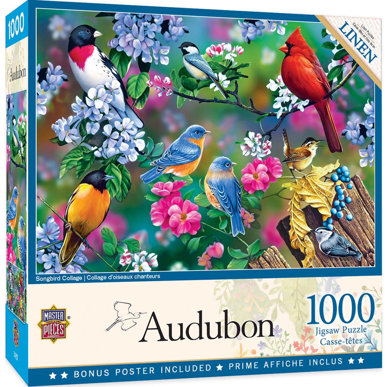 Audubon - Songbird Collage 1000 Piece Jigsaw Puzzle