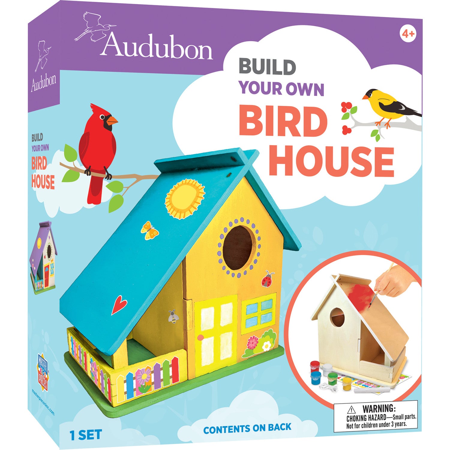 Audubon - Bird House Buildable Wood Craft & Paint Kit