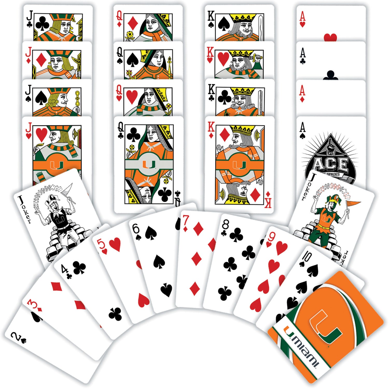 Miami Hurricanes NCAA Playing Cards