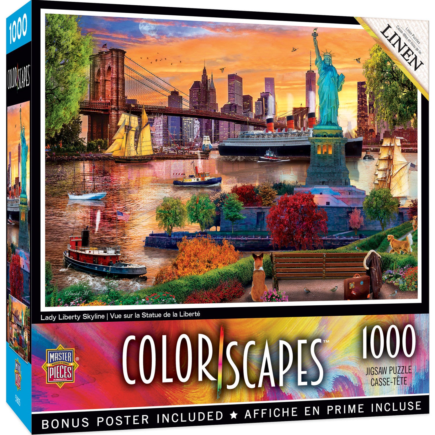 Colorscapes - Lady Liberty Skyline 1000 Piece Jigsaw Puzzle