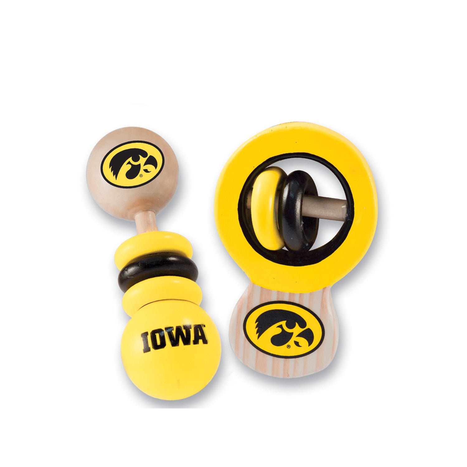Iowa Hawkeyes - Baby Rattles 2-Pack
