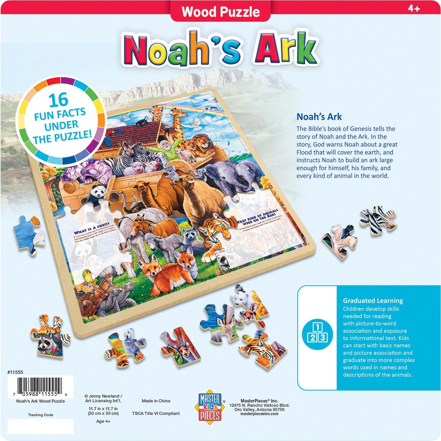 Wood Fun Facts - Noah's Ark 48 Piece Wood Jigsaw Puzzle