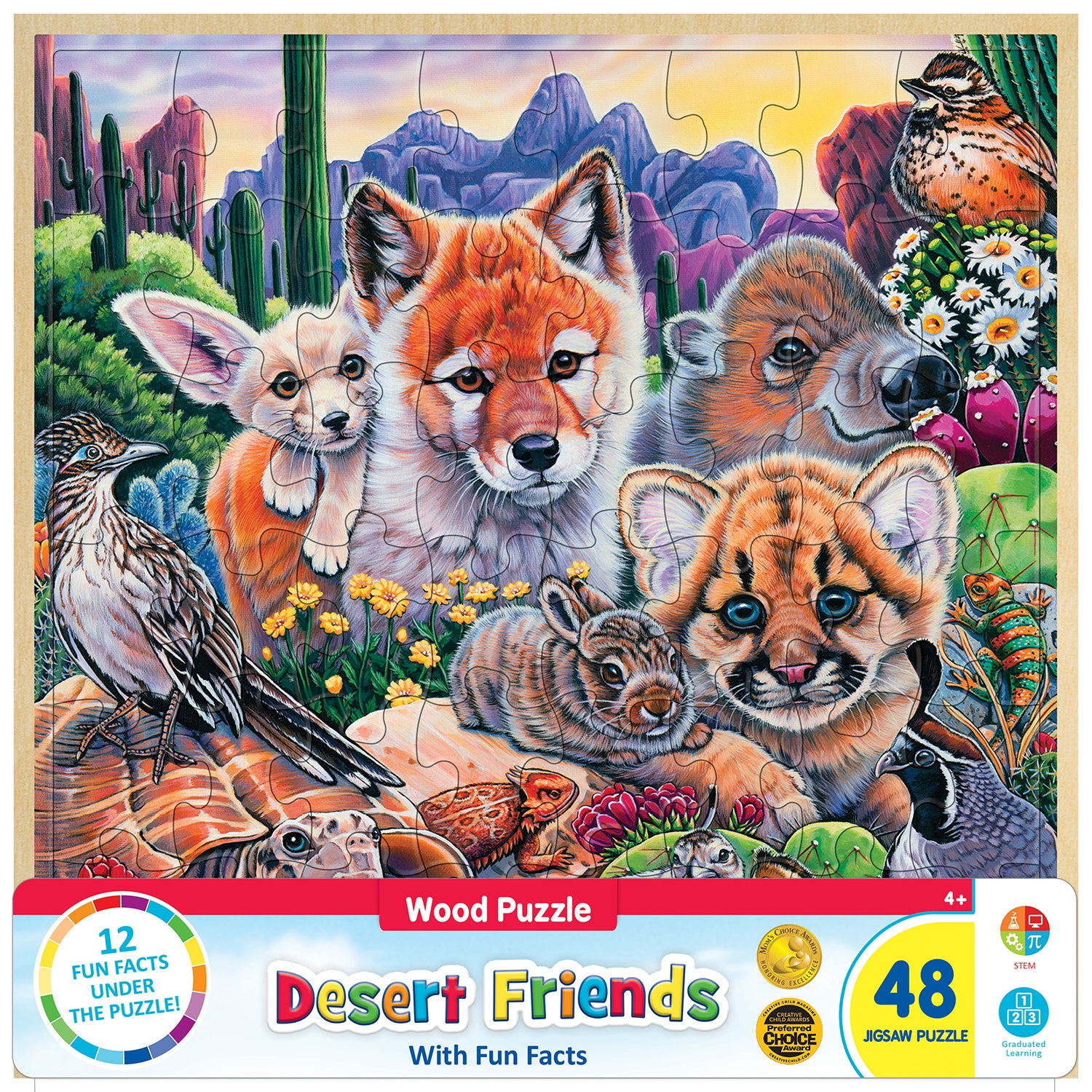 Wood Fun Facts - Desert Friends 48 Piece Wood Jigsaw Puzzle