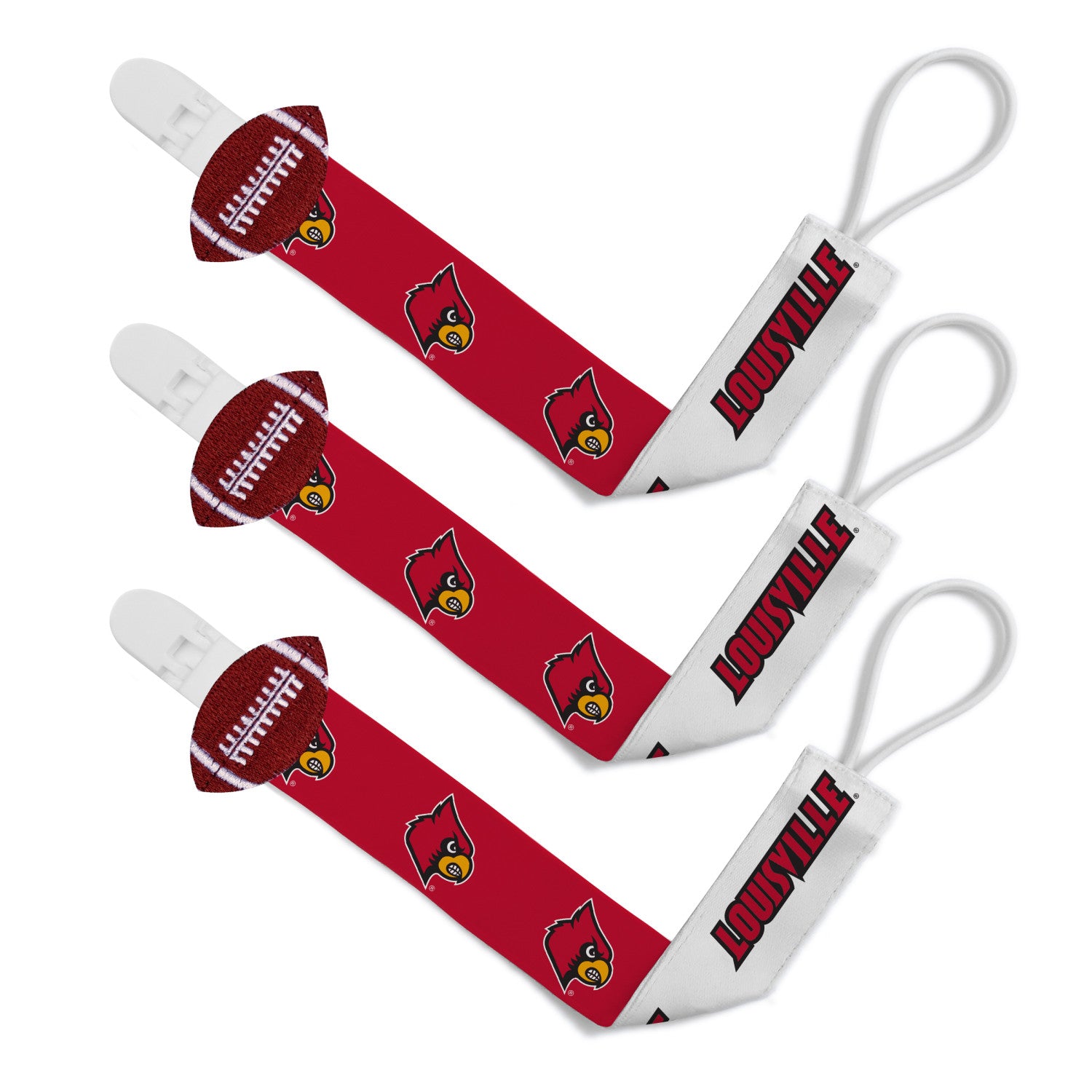 Louisville Cardinals - Pacifier Clip 3-Pack