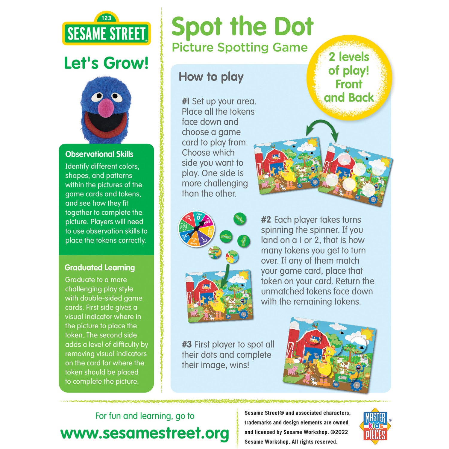 Sesame Street Spot the Dot Game