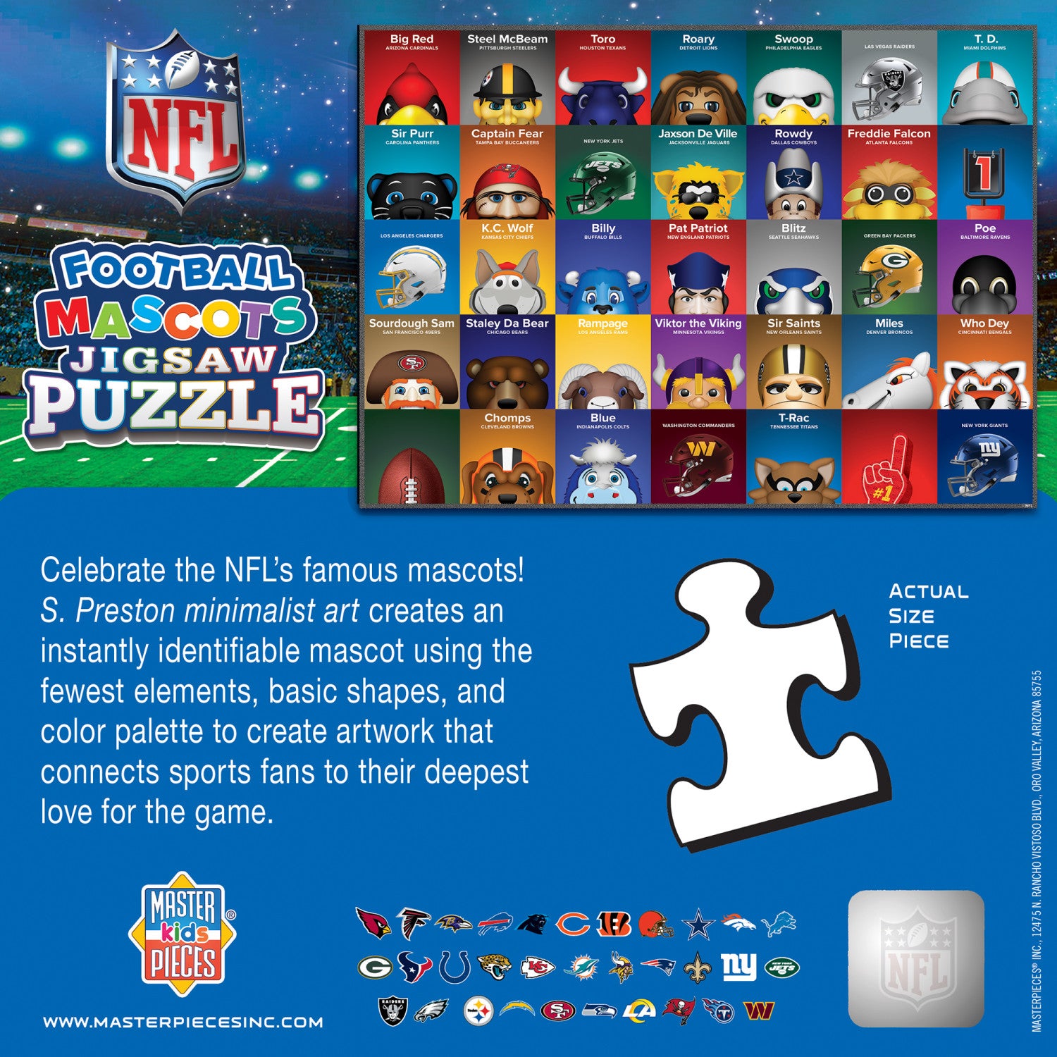 NFL Mascots 100 Piece Jigsaw Puzzle