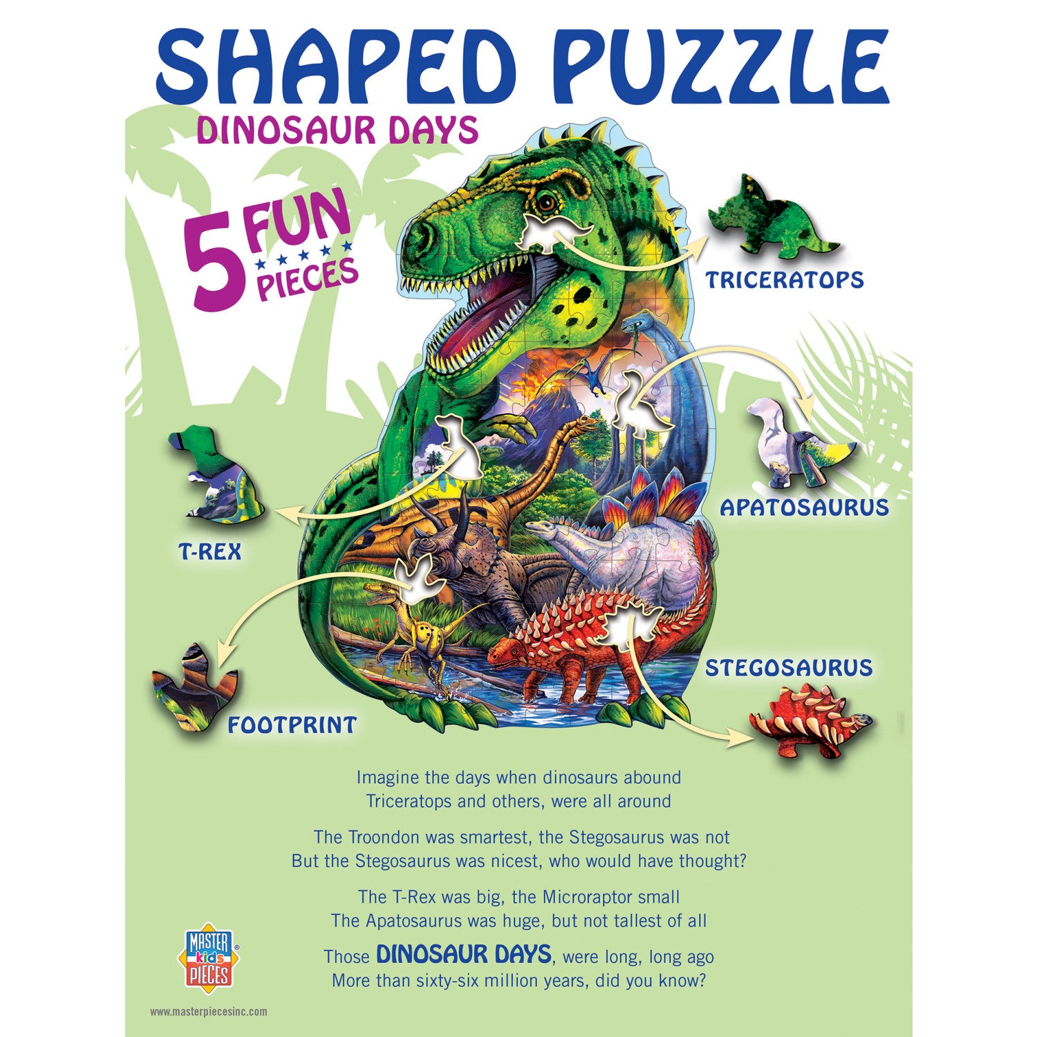 Dinosaur Days - 100 Piece Shaped Jigsaw Puzzle
