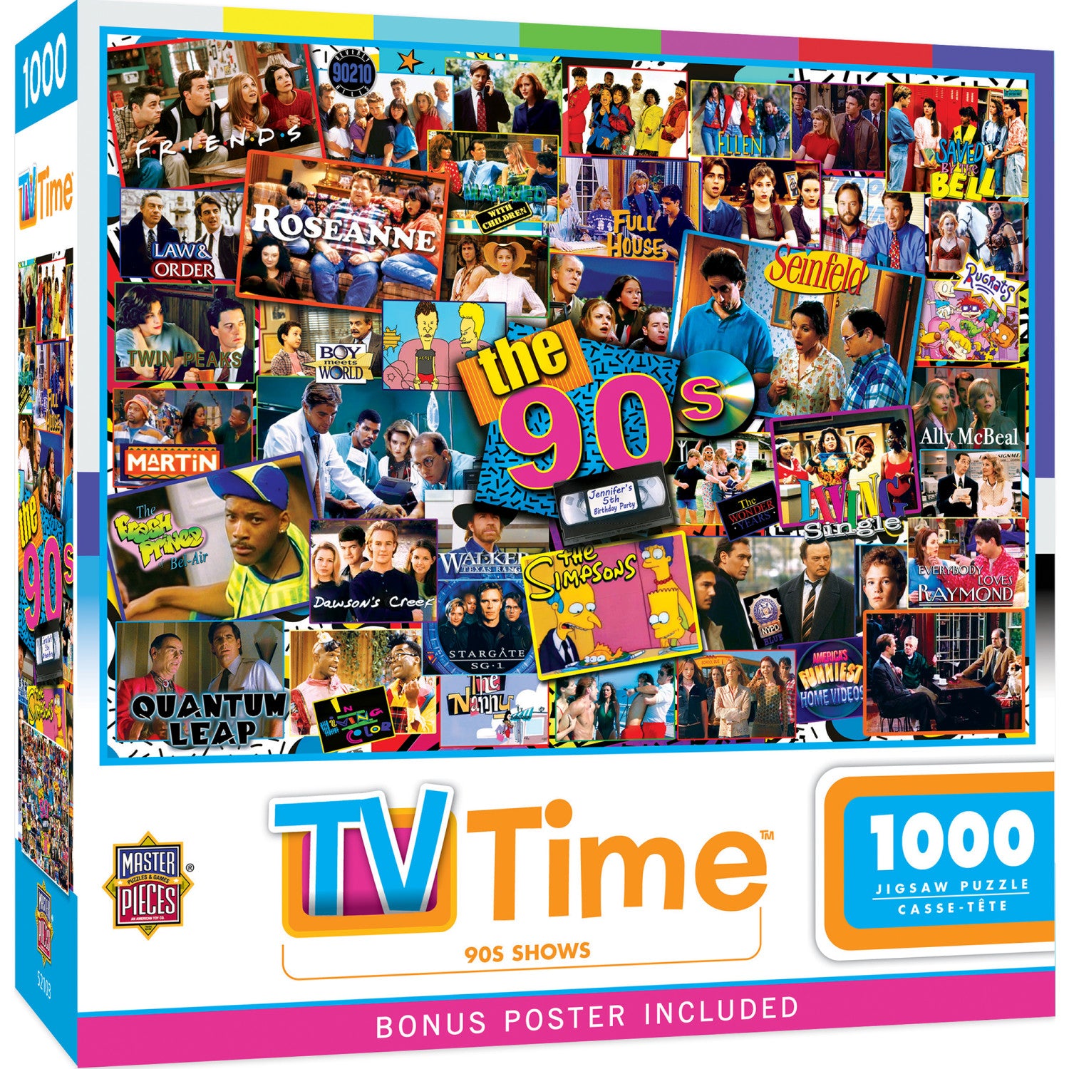 TV Time - 90's Shows 1000 Piece Jigsaw Puzzle