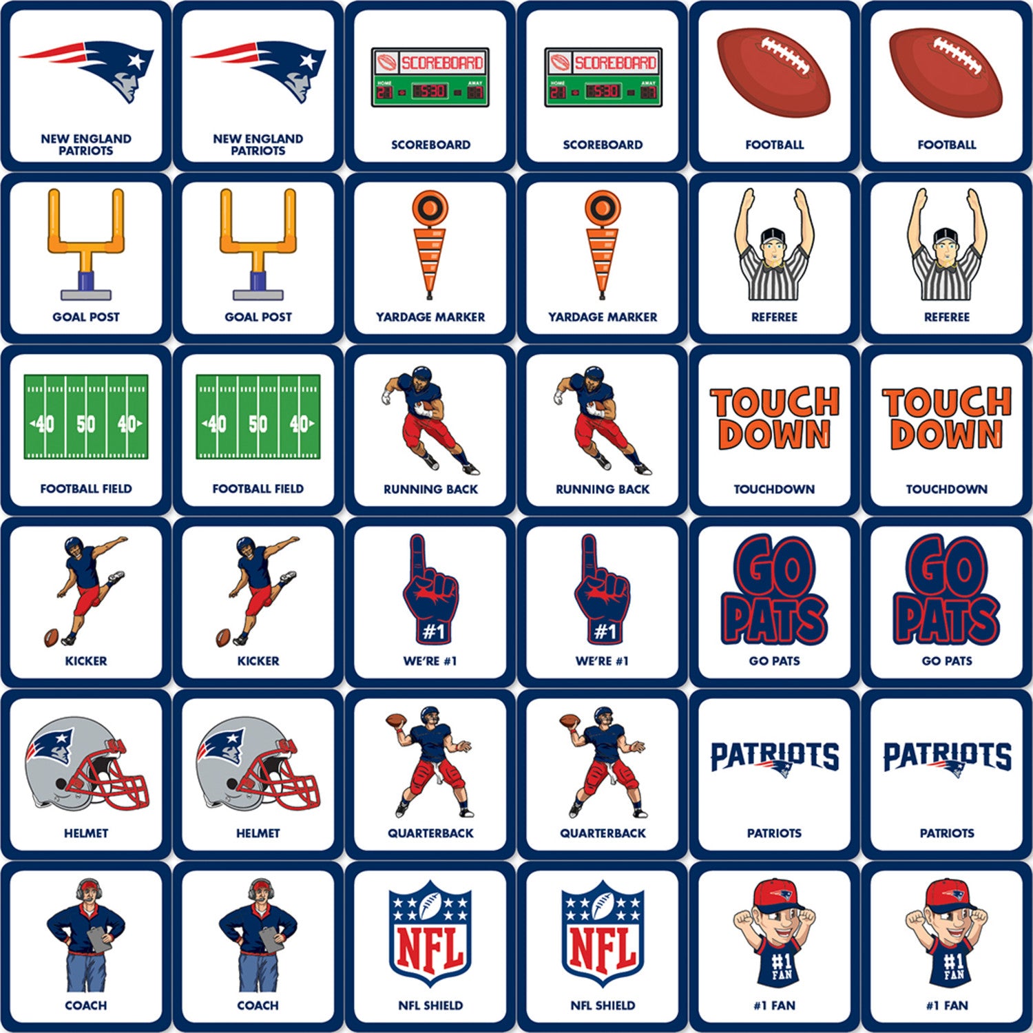 New England Patriots NFL Matching Game