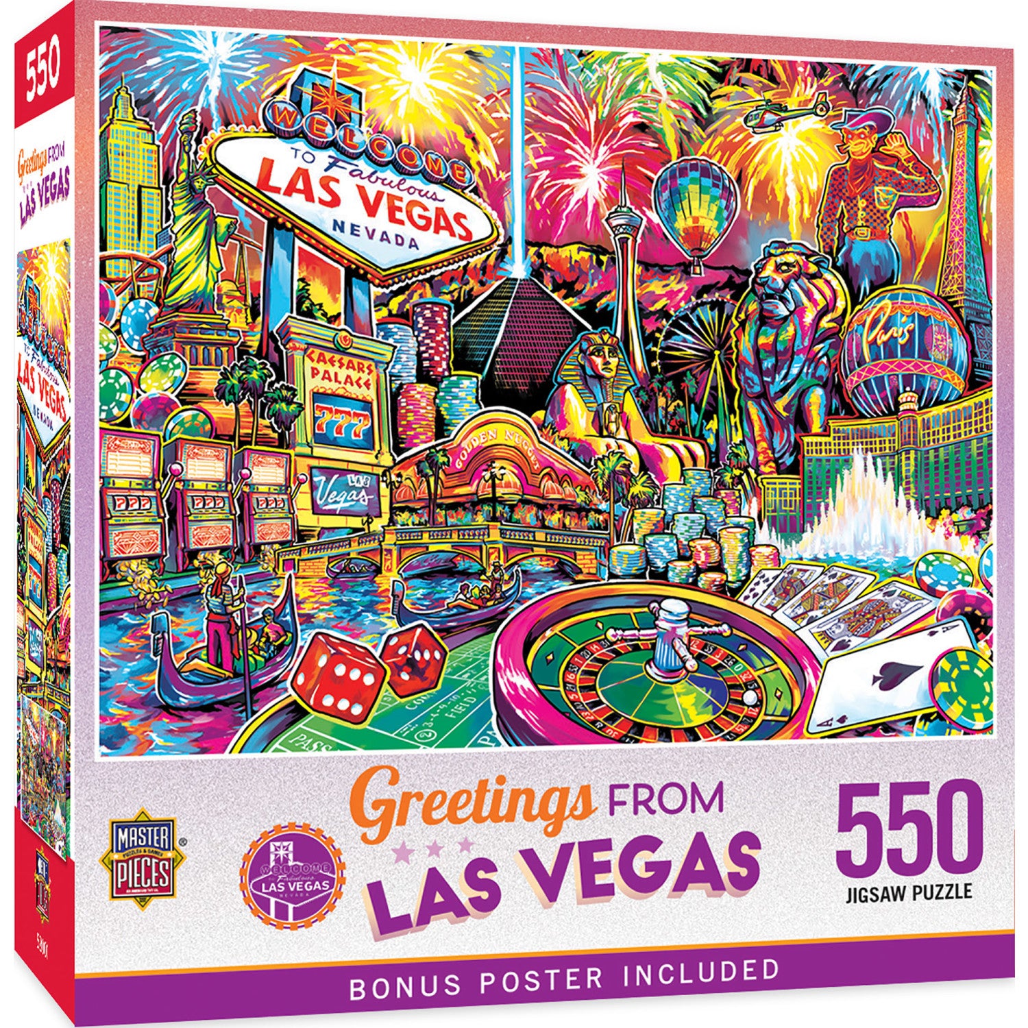 Greetings From Las Vegas - 550 Piece Jigsaw Puzzle