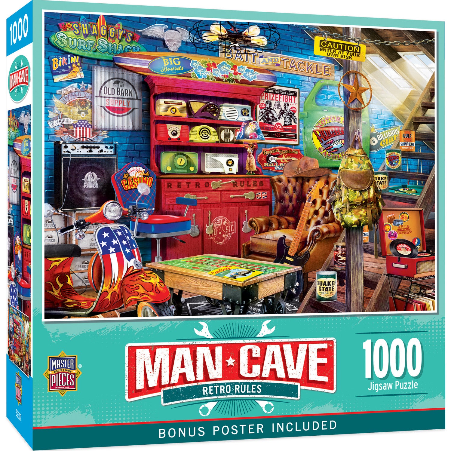Man Cave - Retro Rules 1000 Piece Jigsaw Puzzle