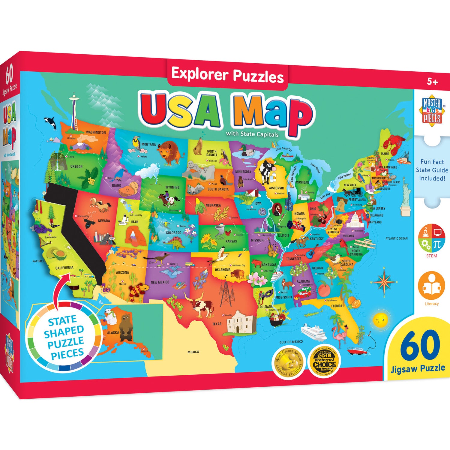 Explorer - USA Map 60 Piece Jigsaw Puzzle