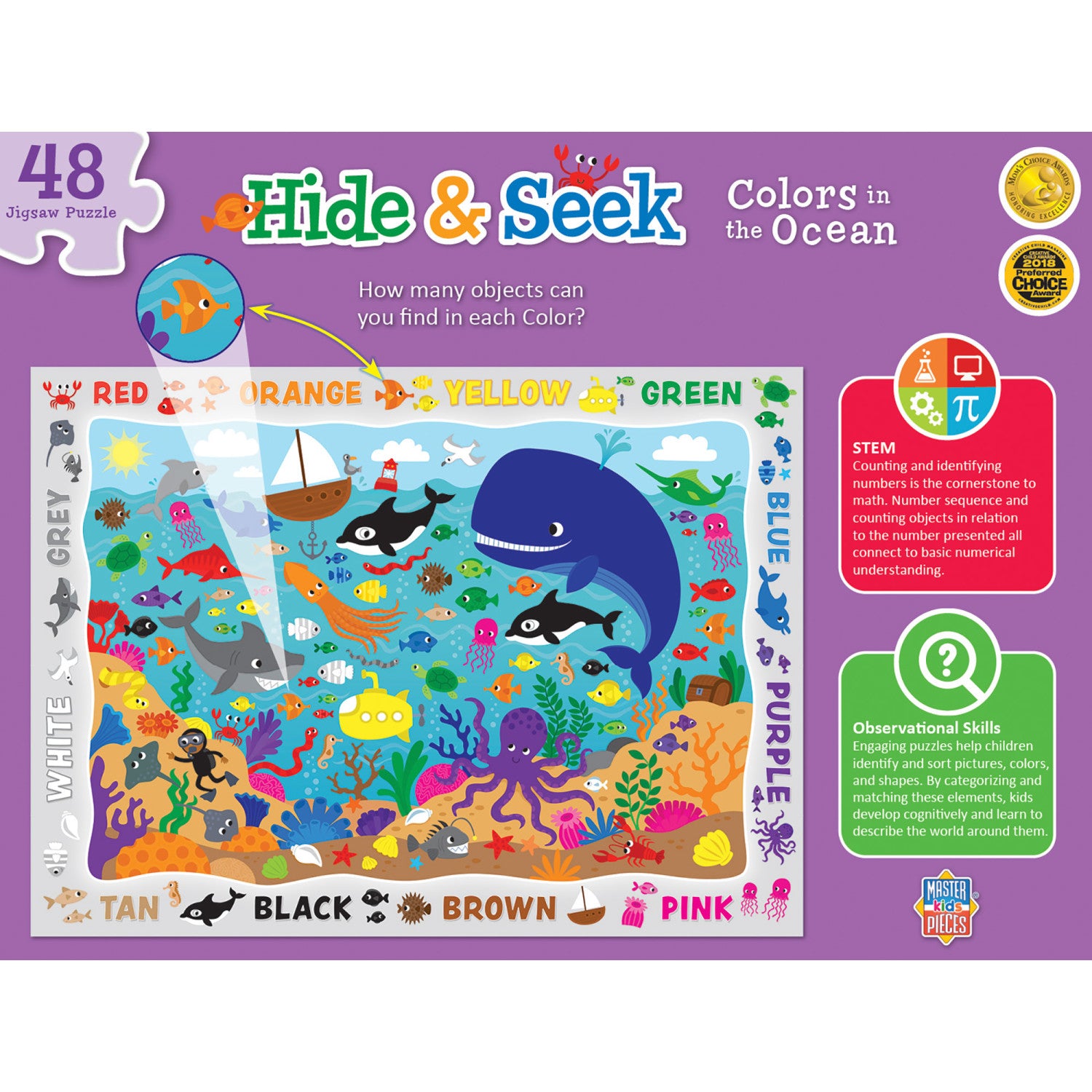 Hide & Seek - Colors in the Ocean 48 Piece Jigsaw Puzzle