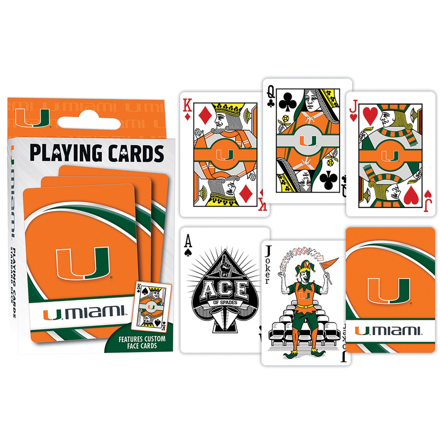 Miami Hurricanes Playing Cards - 54 Card Deck