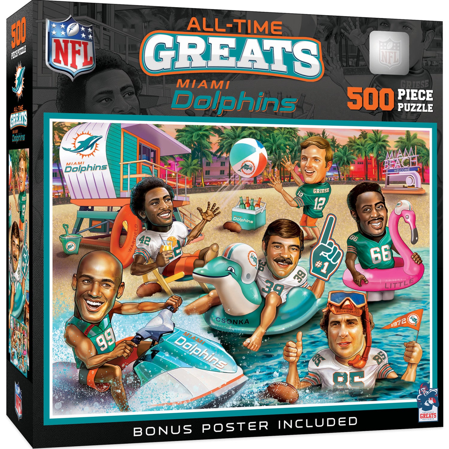 Miami Dolphins - All Time Greats 500 Piece Jigsaw Puzzle
