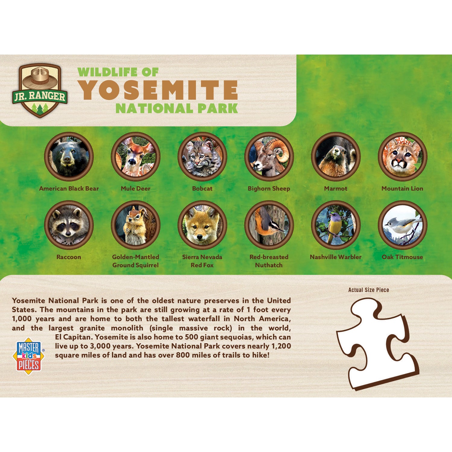 Wildlife of Yosemite National Park - 100 Piece Jigsaw Puzzle