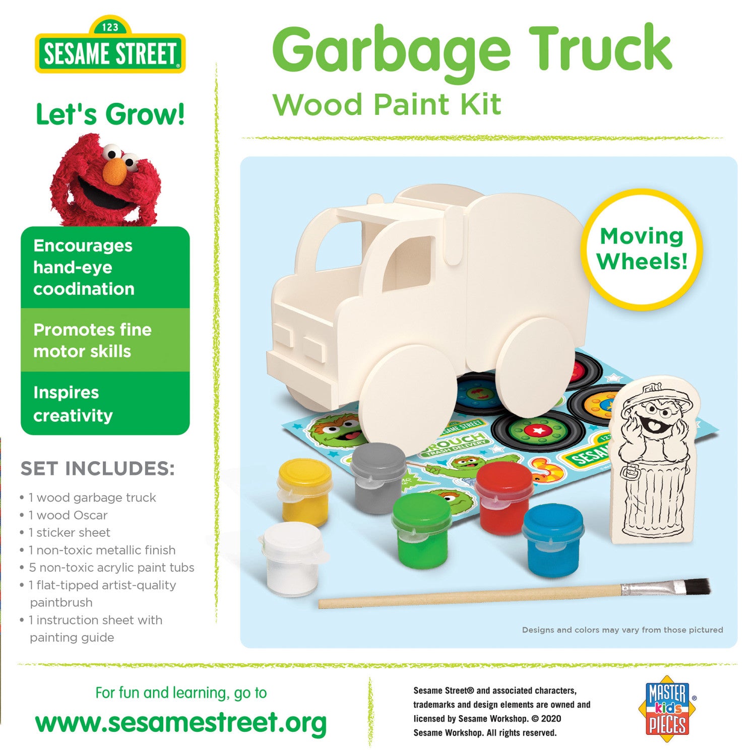 Sesame Street - Garbage Truck Wood Craft & Paint Kit