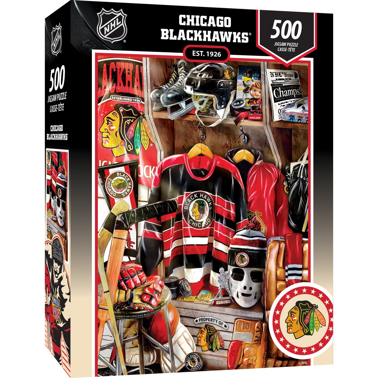 Chicago Blackhawks - Locker Room 500 Piece Jigsaw Puzzle