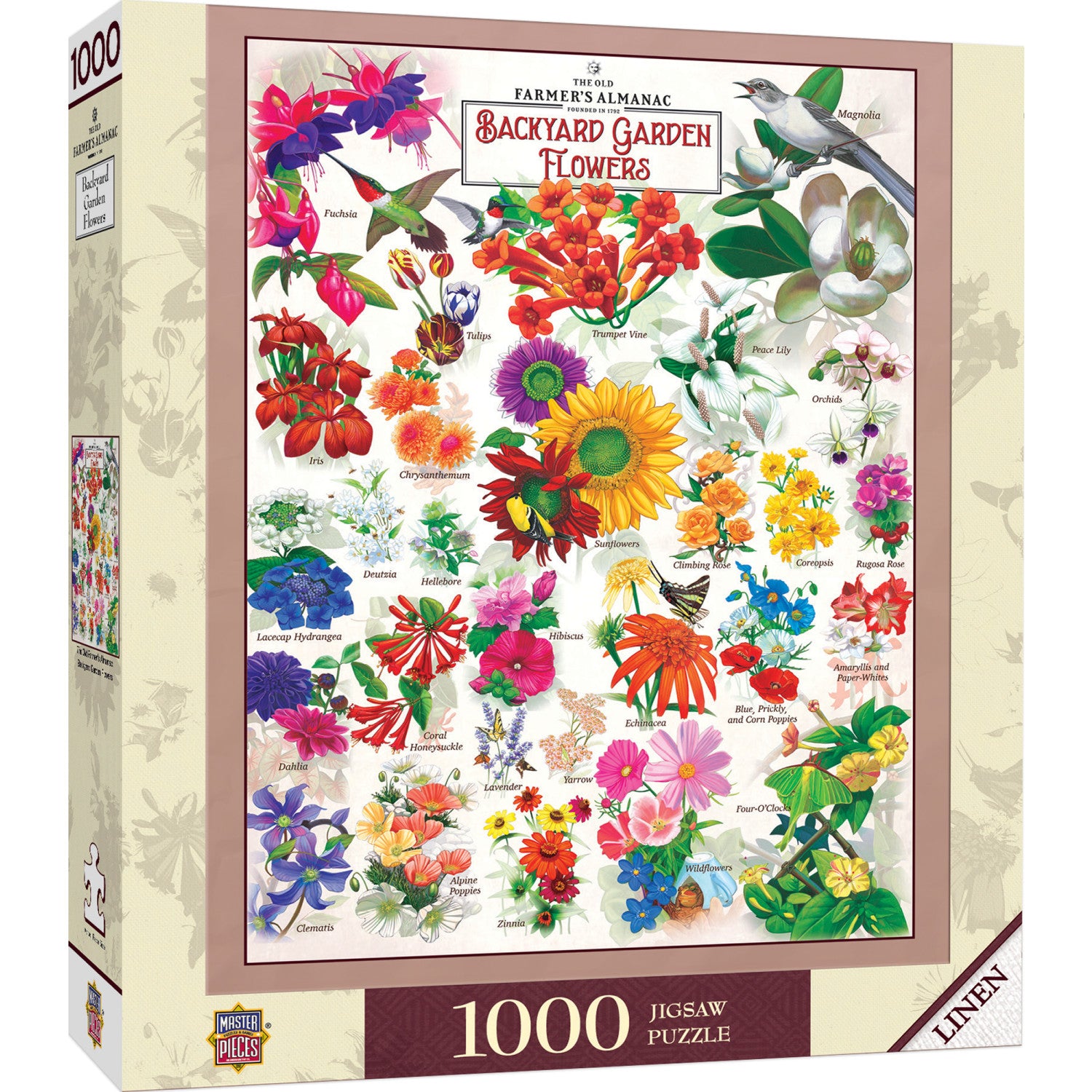 Farmer's Almanac - Backyard Garden Flowers 1000 Piece Jigsaw Puzzle