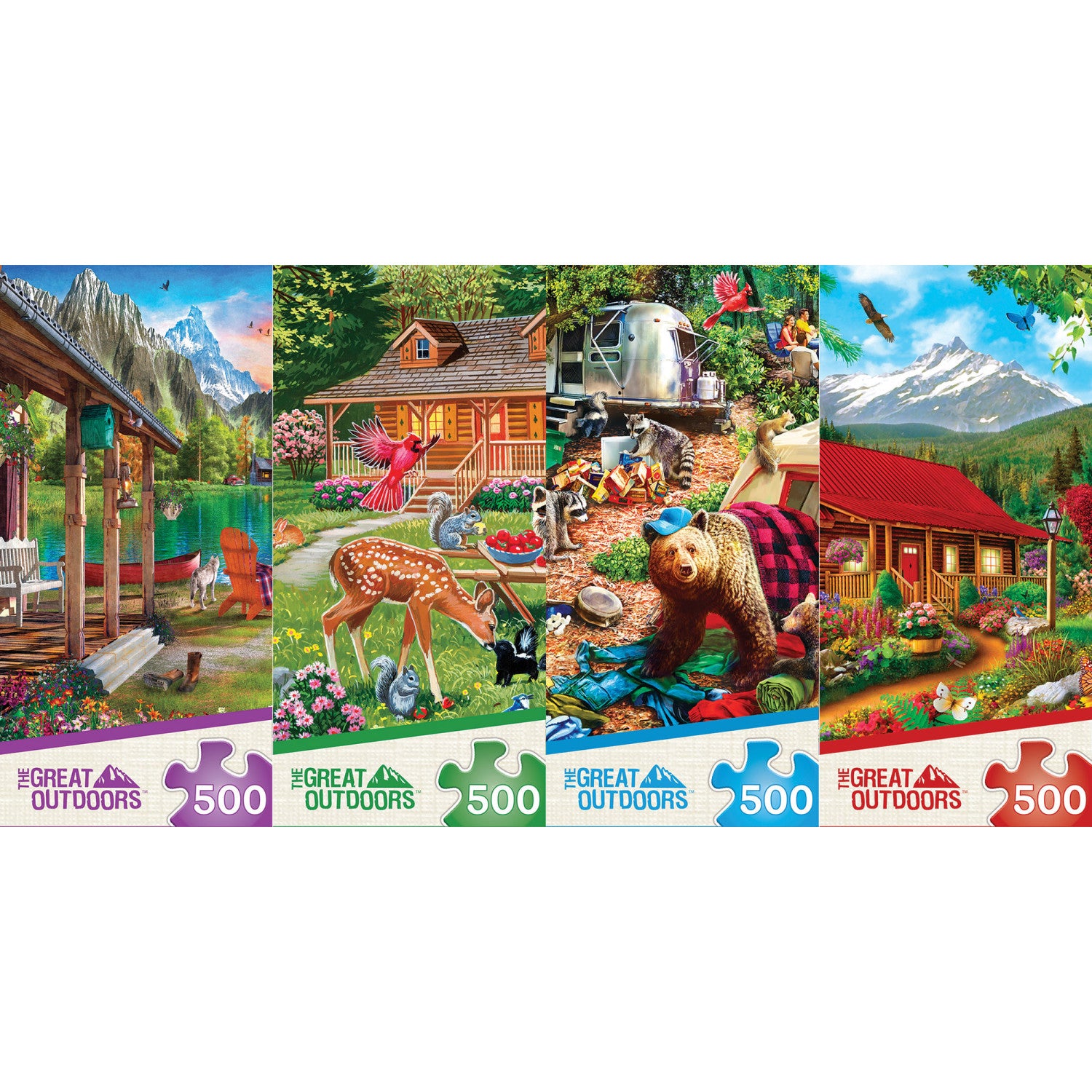 Space Savers - Great Outdoors 4-Pack 500 Piece Jigsaw Puzzle Assortment